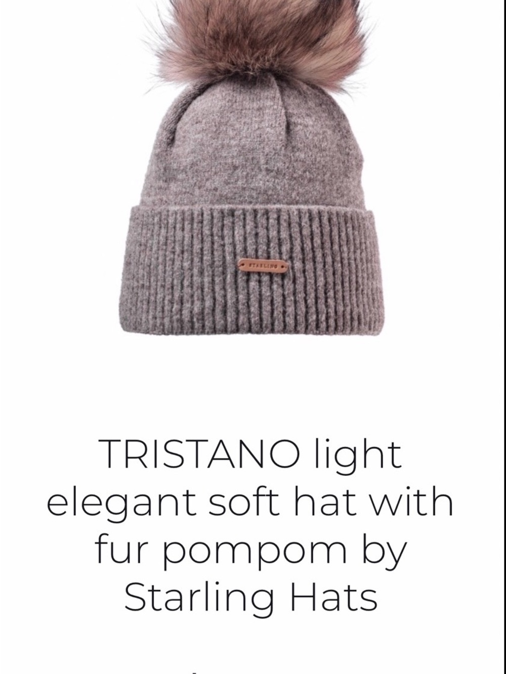 [$95] NWOT Beanie Faux Fur pompom STARLING Light Lavender (Blush Pink/Lilac)